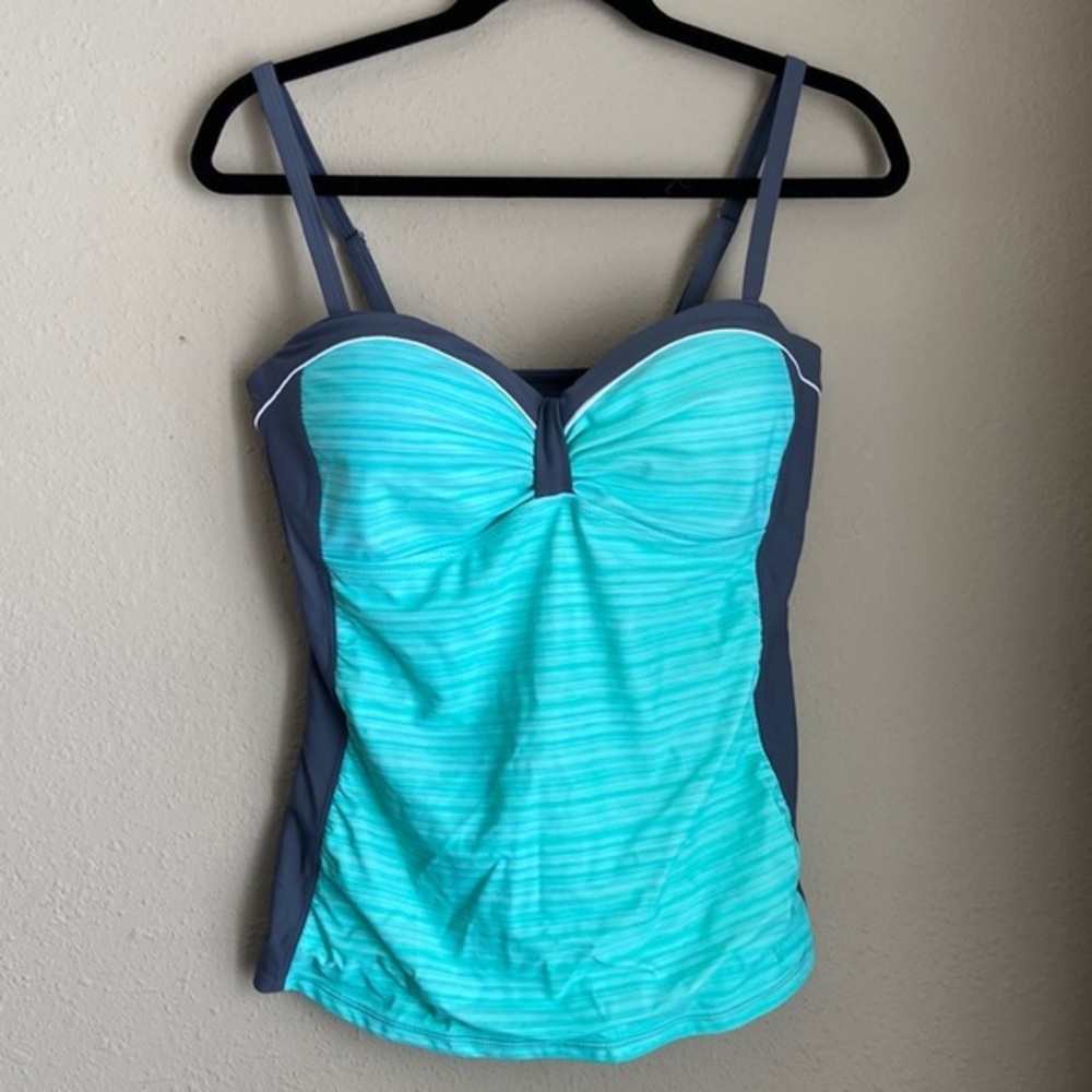 Free Country Blue and Gray Bikini Top